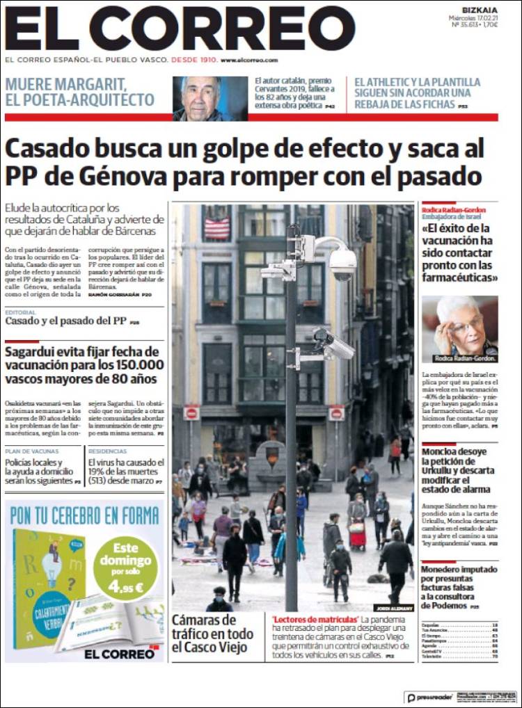 Portada de El Correo (Espagne)