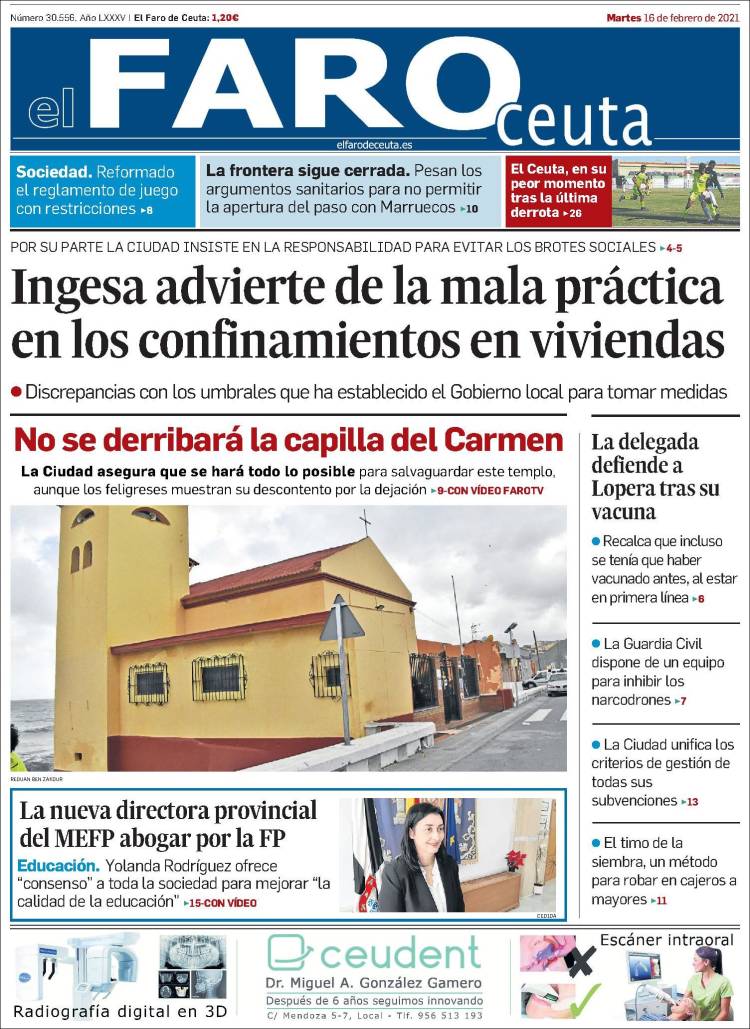 Portada de El Faro de Ceuta (España)