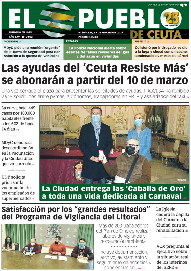 Portada de El Pueblo de Ceuta (Espagne)
