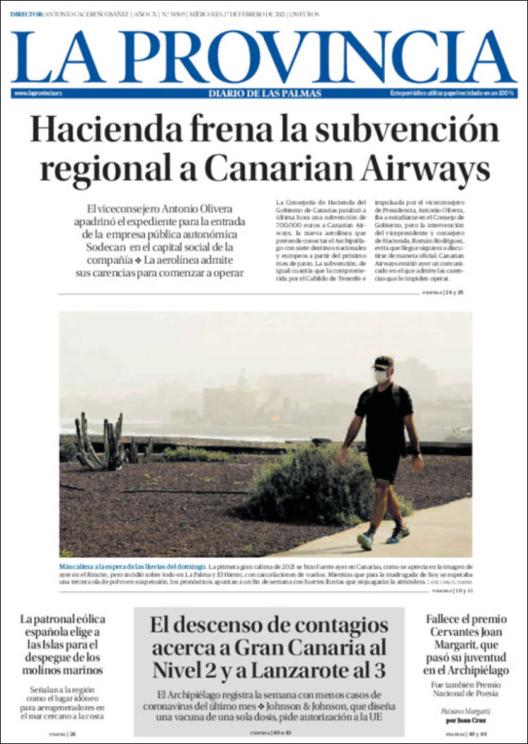 Portada de La Provincia (Espagne)