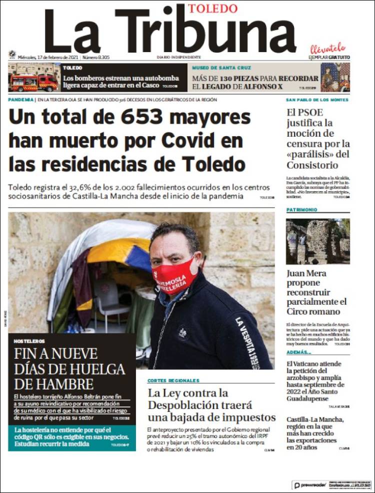 Portada de La Tribuna de Toledo (Espagne)