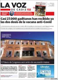 Portada de La Voz de Cádiz (España)