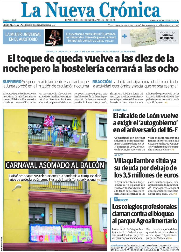 Portada de La Nueva Crónica (España)