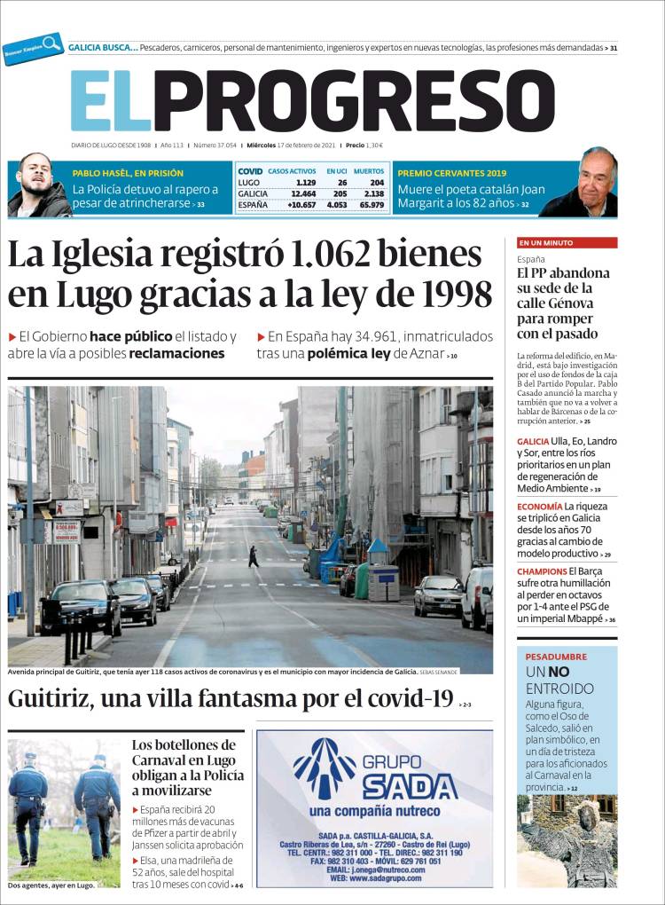 Portada de El Progreso (España)