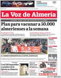 Portada de La Voz de Almería (España)