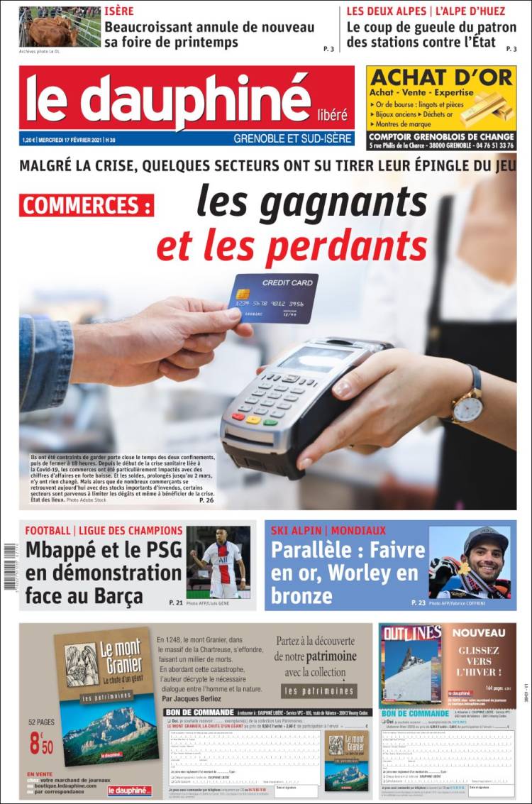 Portada de Le Dauphiné Libéré (Francia)
