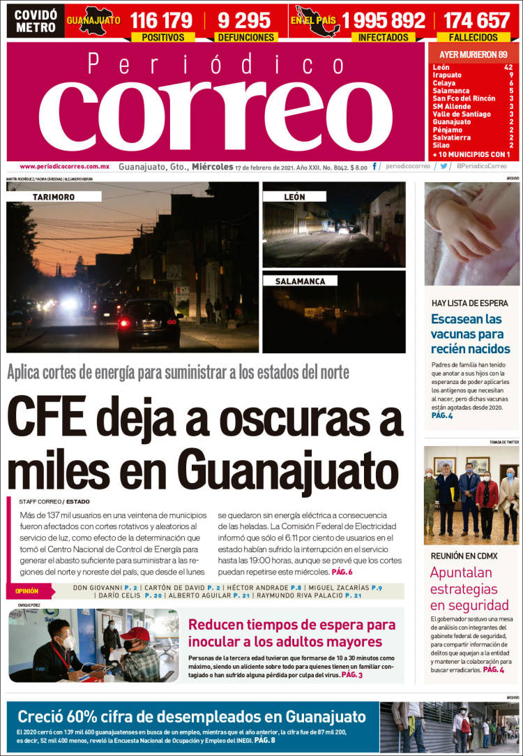 Portada de Correo - El diario del Estado de Guanajuato (México)