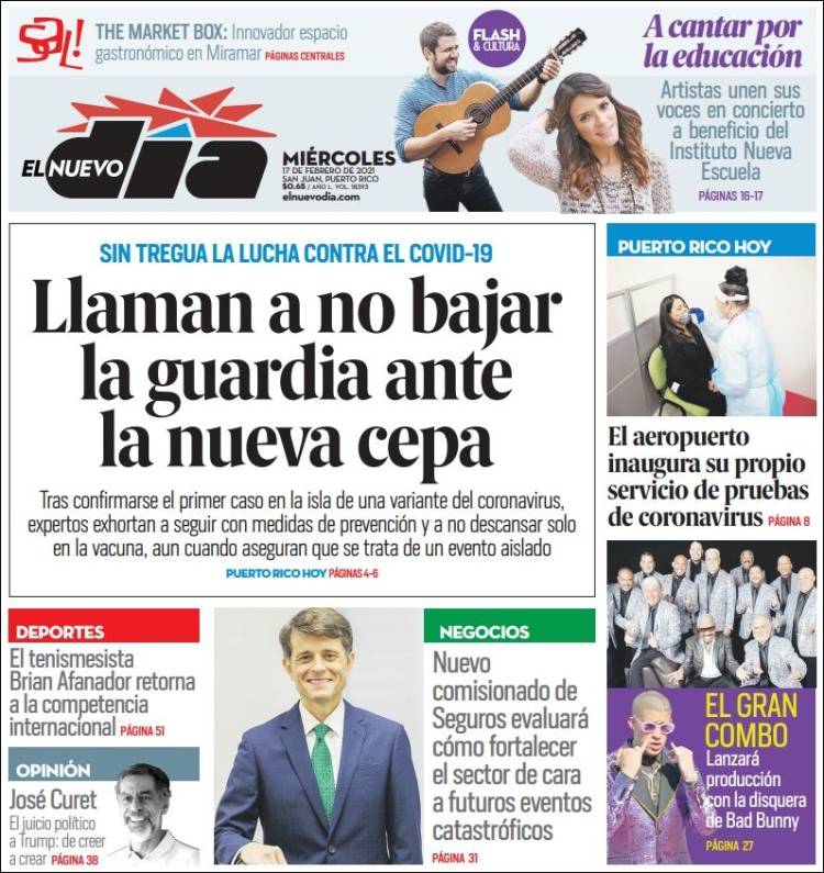 Portada de El Nuevo Día (Puerto Rico)