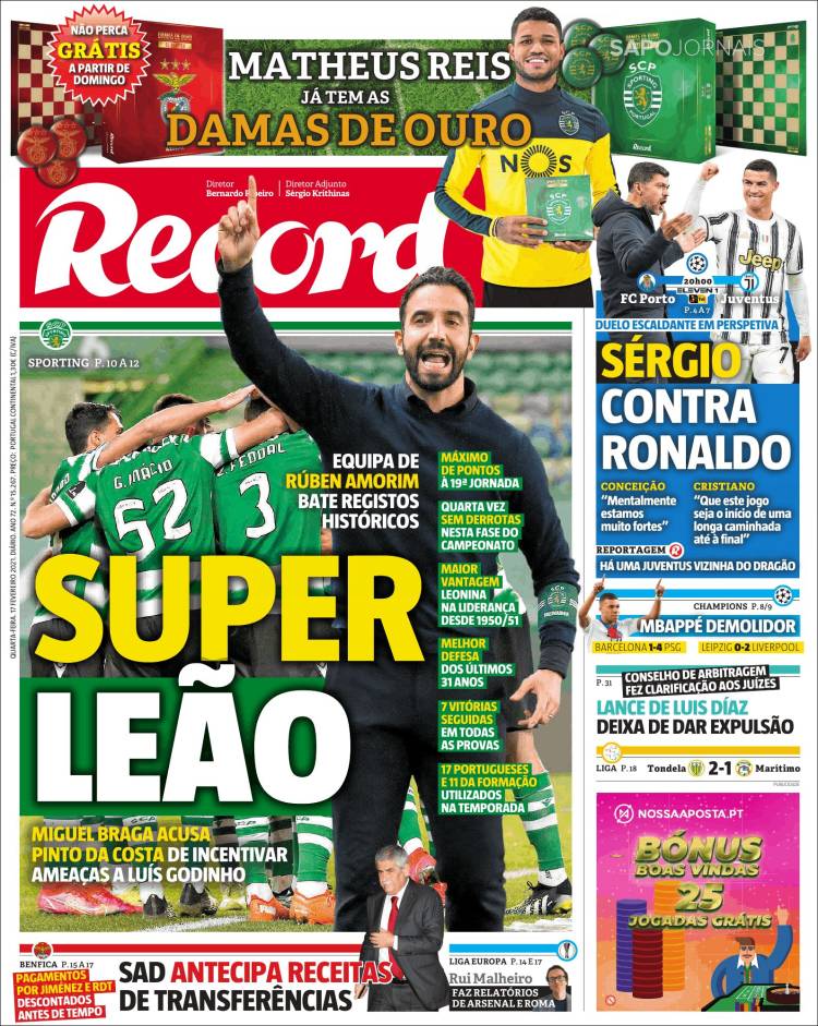 Portada de Record (Portugal)