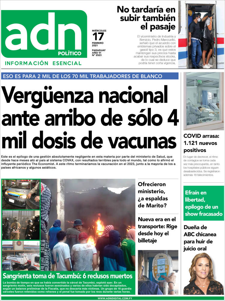 Portada de ADN Paraguayo (Paraguay)