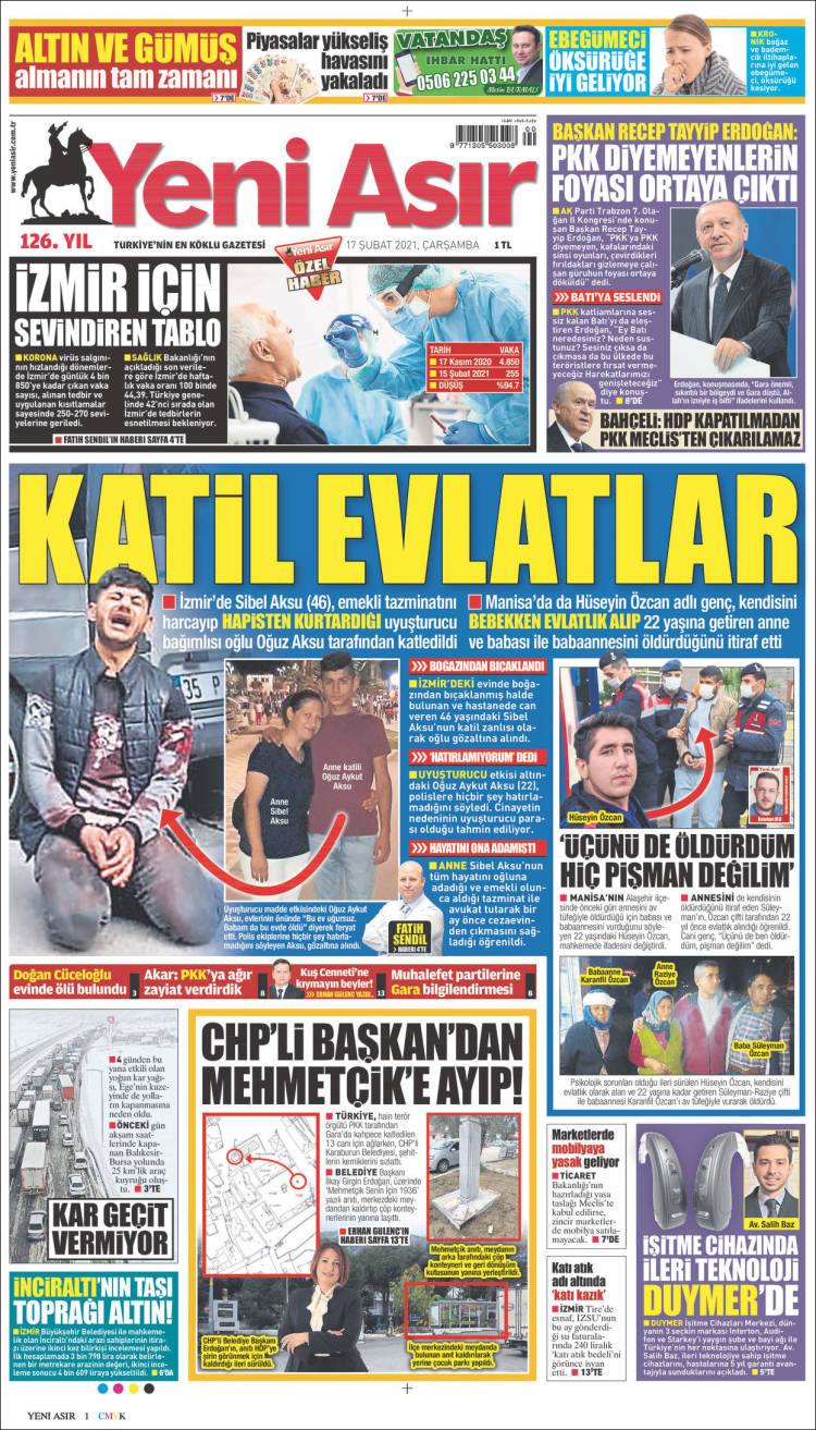 Portada de Yeni Asır (Turqu&iacute;a)