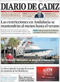 Portada de Diario de Cádiz (España)