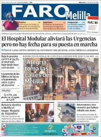 Portada de El Faro de Melilla (España)