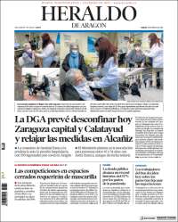 Portada de Heraldo de Aragón (España)