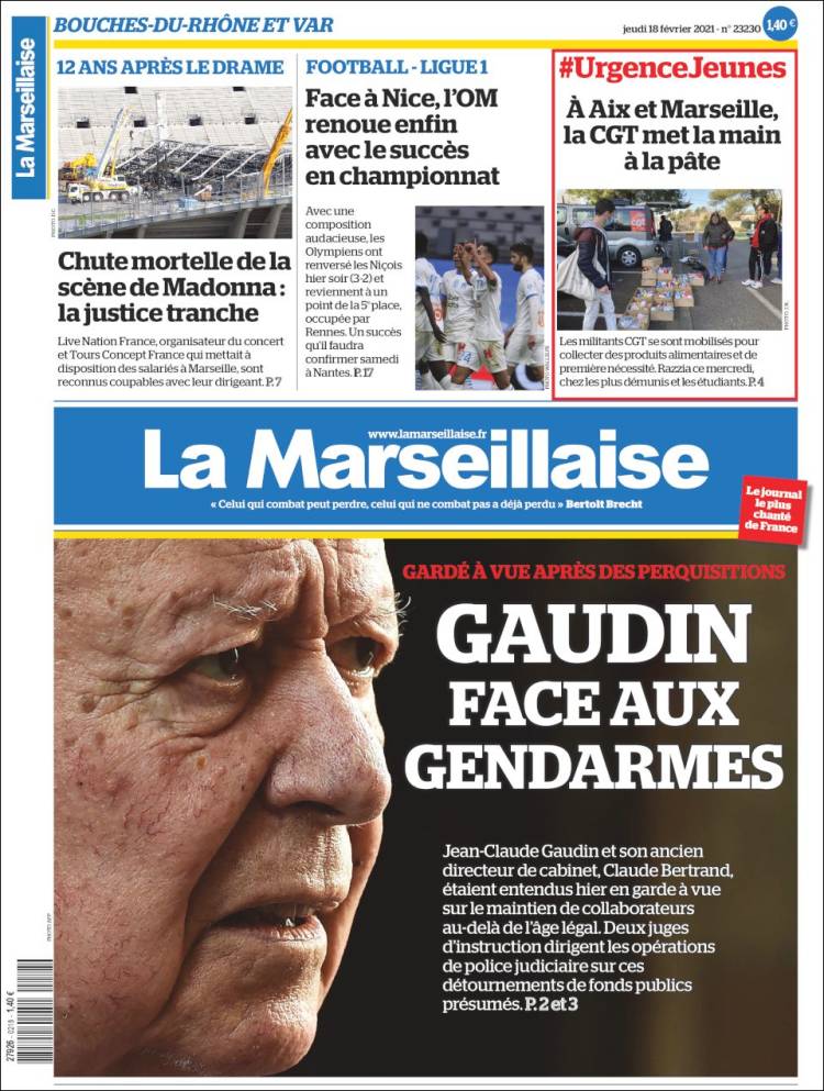 Portada de La Marseillaise (Francia)