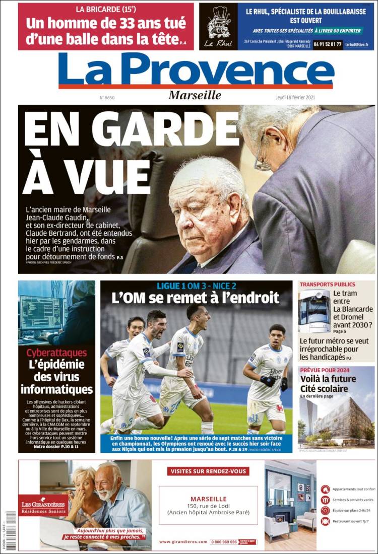 Portada de La Provence (Francia)