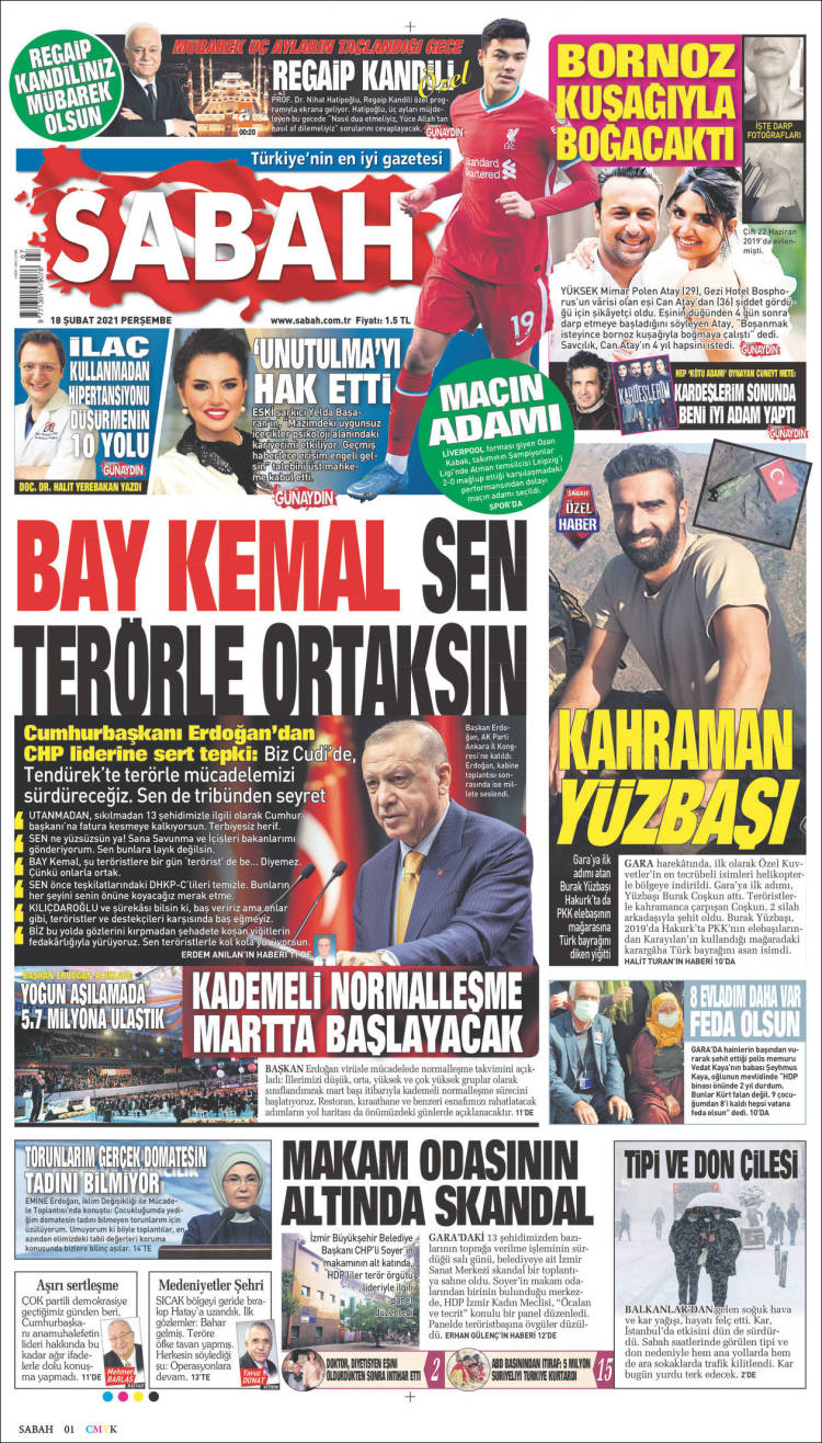 Portada de Sabah (Turqu&iacute;a)