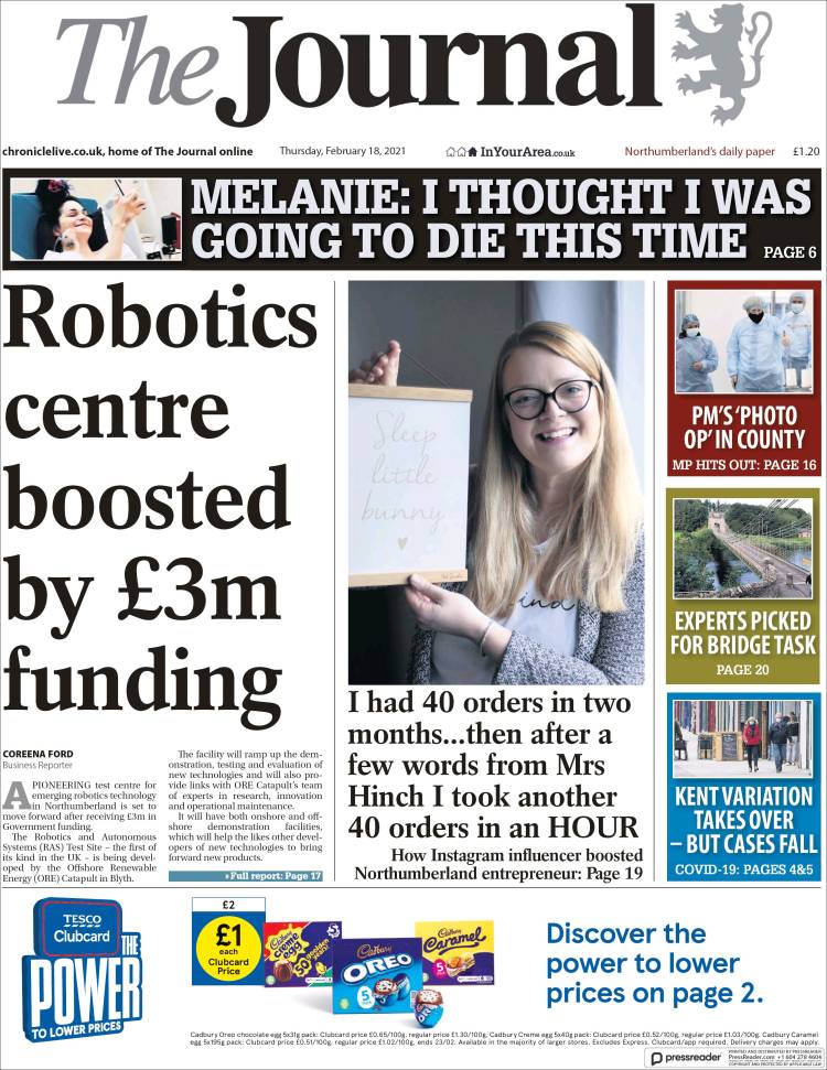 Portada de The Journal (Reino Unido)