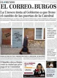 Portada de El Correo de Burgos (España)