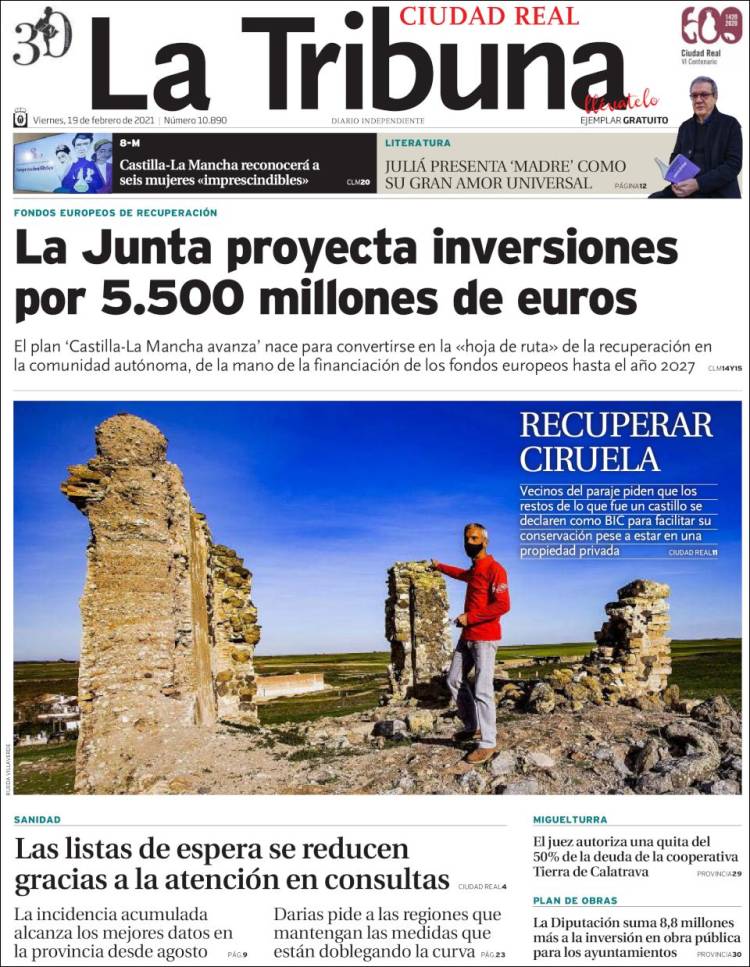 Portada de La Tribuna de Ciudad Real (España)