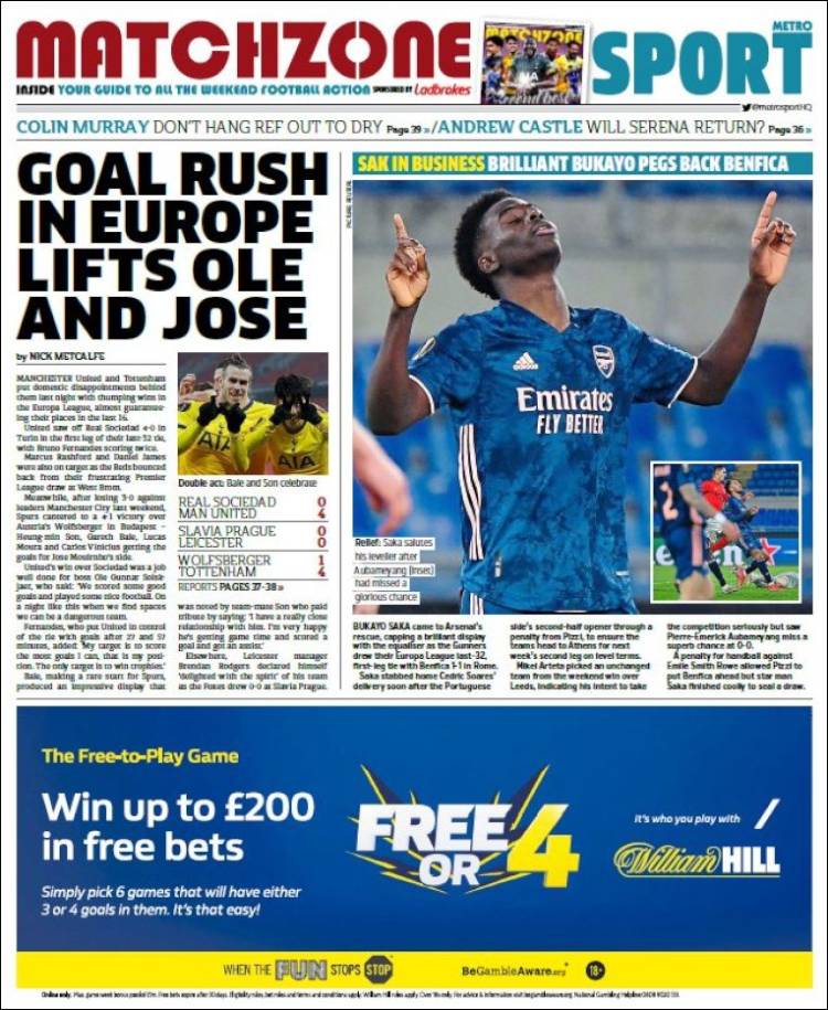 Portada de Metro Sport (Reino Unido)