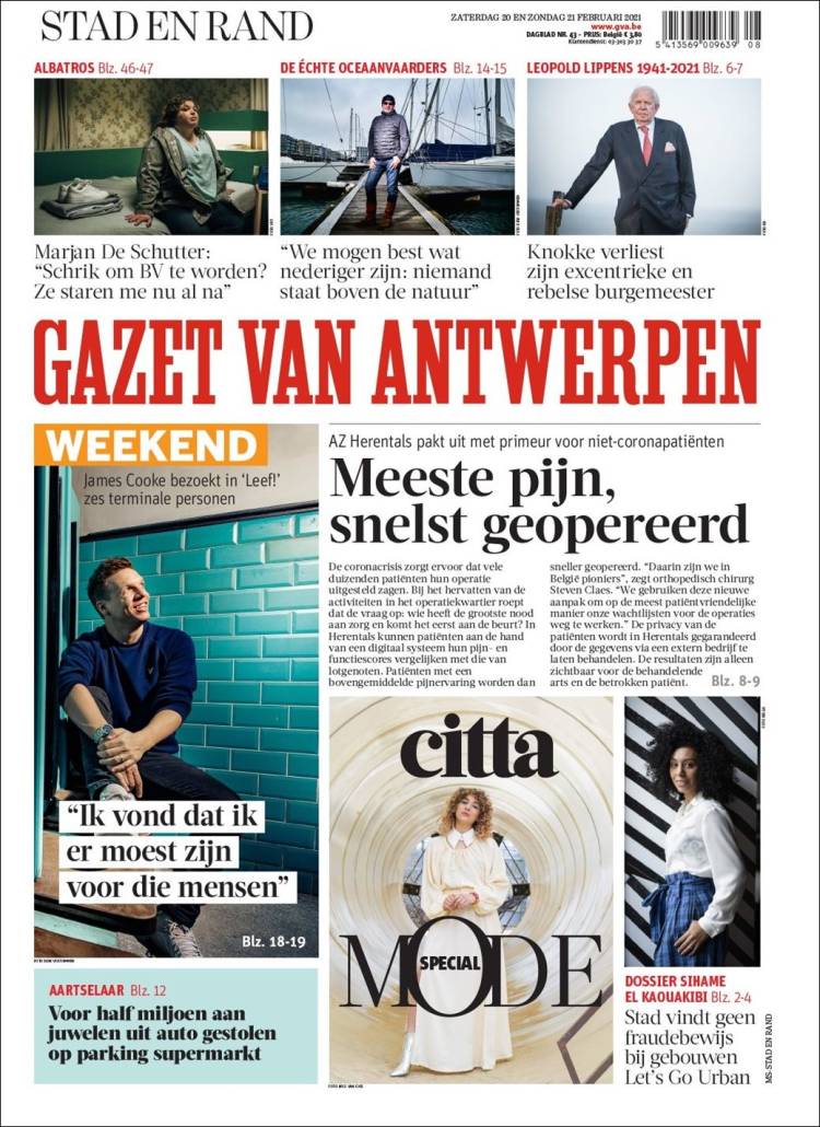 Portada de Gazet van Antwerpen (B&eacute;lgica)