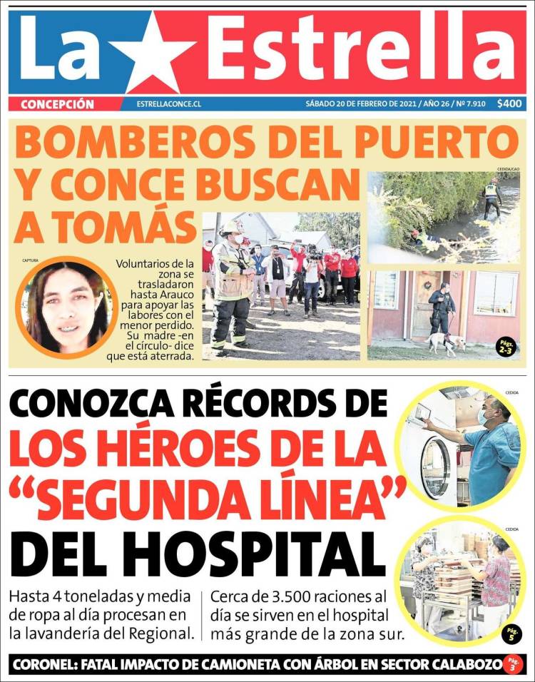 Portada de La Estrella de Concepción (Chile)