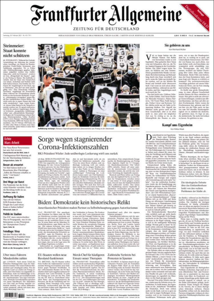 Portada de Frankfurter Allgemeine (Alemania)