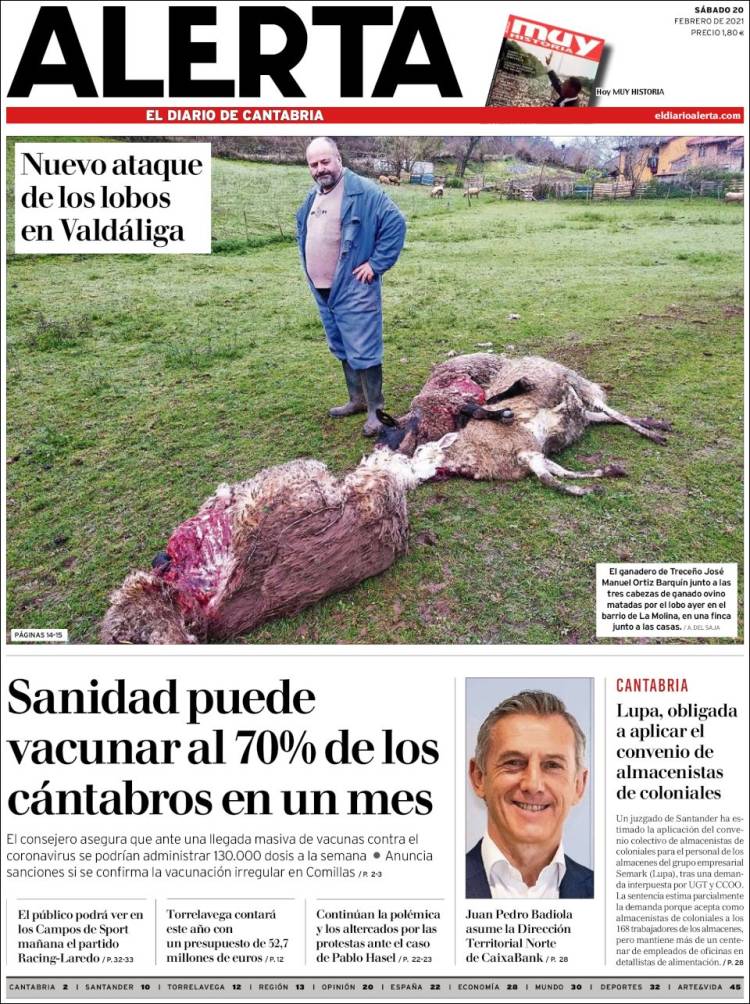 Portada de Alerta - El Diario de Cantabria (España)