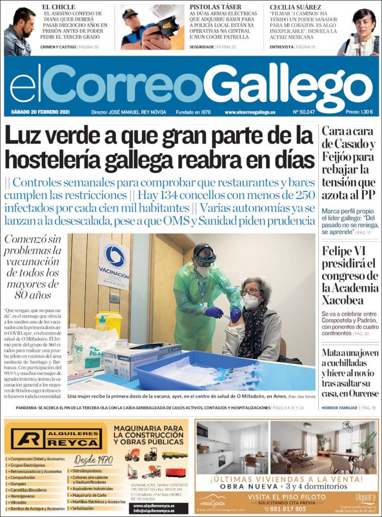 Portada de El Correo Gallego (España)