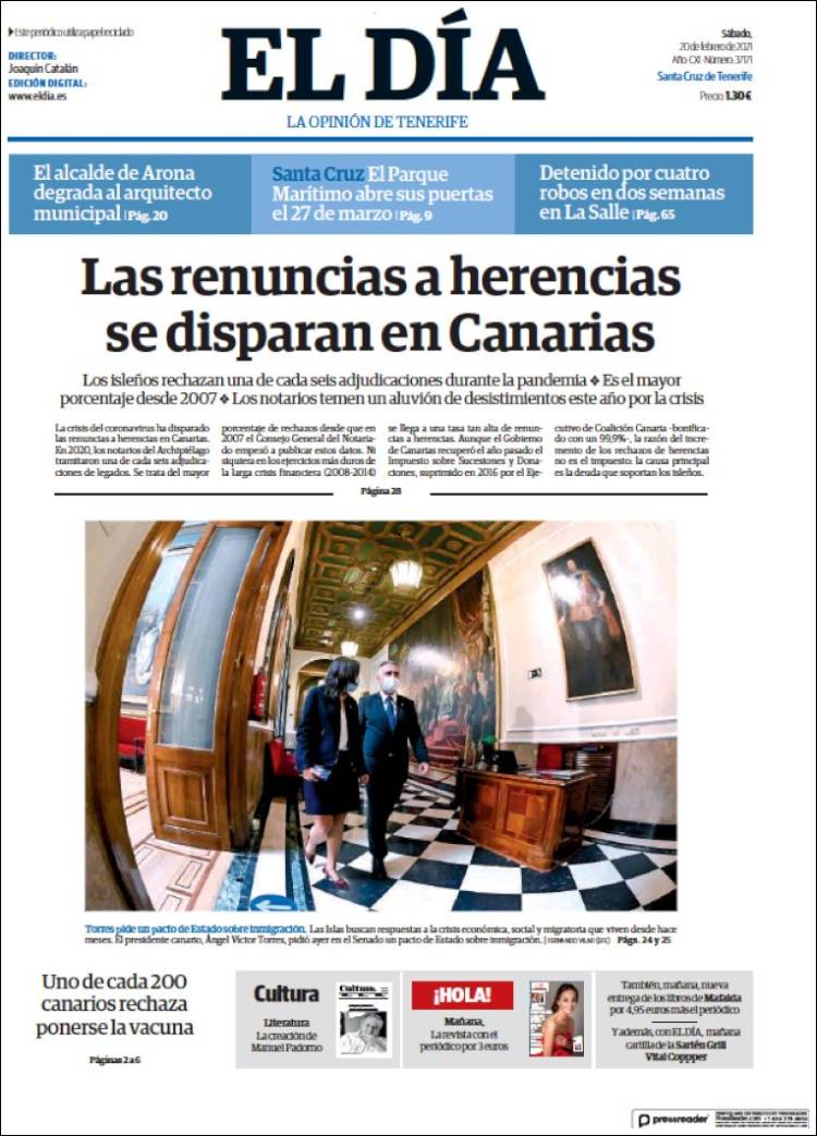Portada de El Día (España)