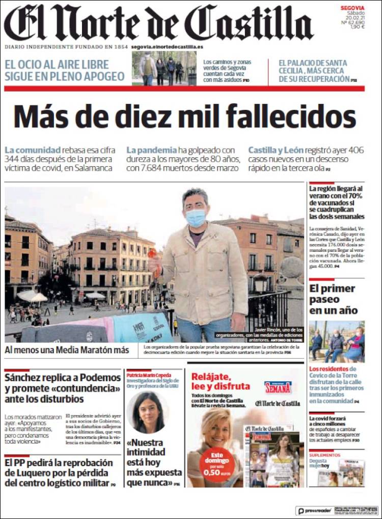 Portada de Norte de Castilla - Segovia (España)