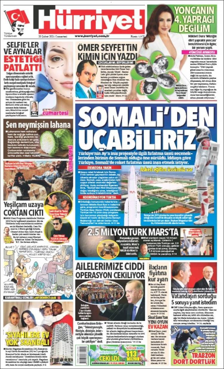 Portada de Hürriyet (Turqu&iacute;a)