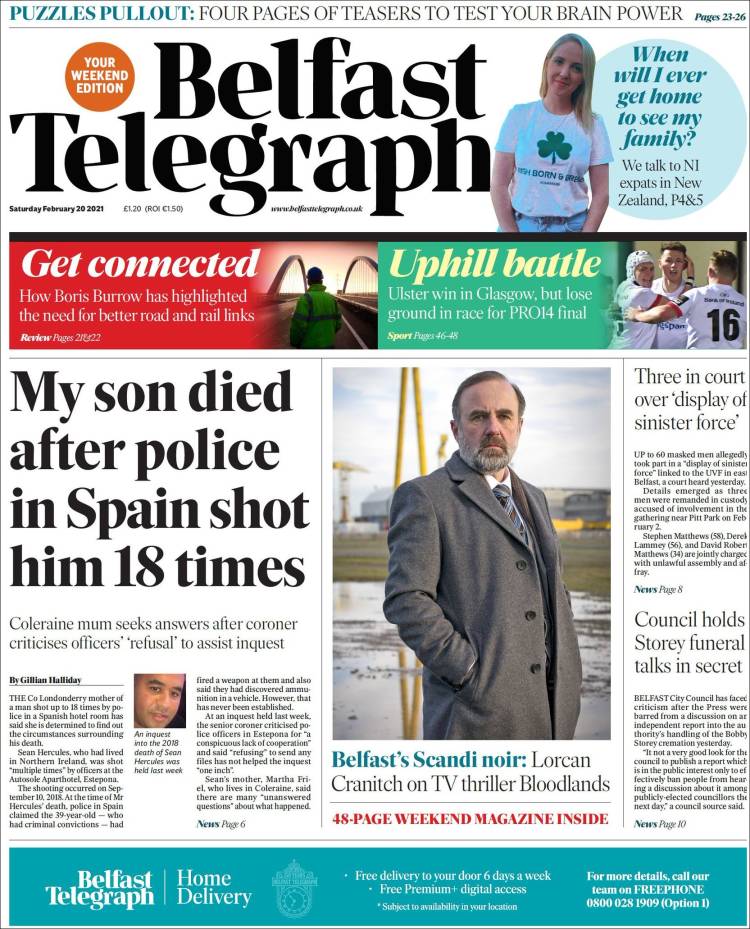 Portada de Belfast Telegraph (United Kingdom)