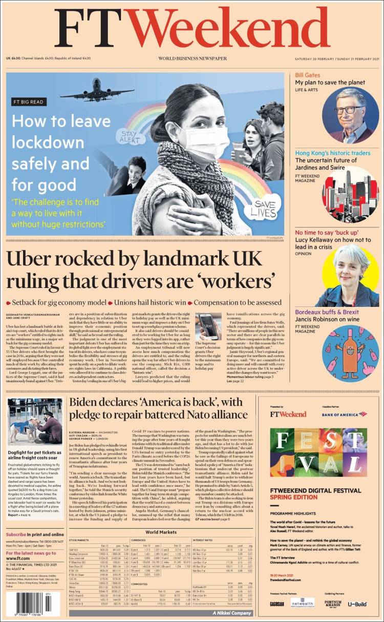 Portada de Financial Times (Royaume-Uni)