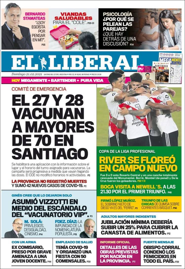 Portada de Diario El Liberal (Argentina)