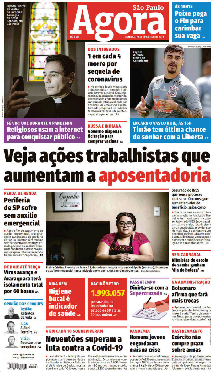 Portada de Agora São Paulo (Brasil)
