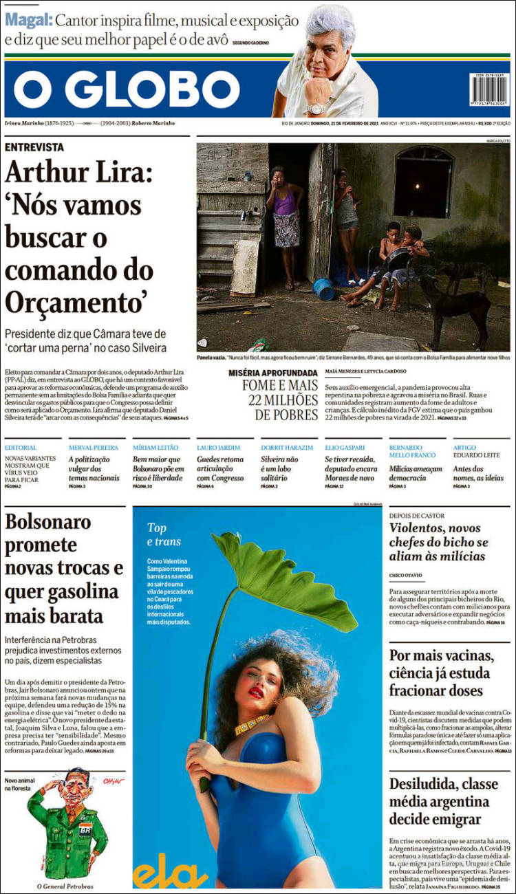 Portada de O Globo (Brasil)
