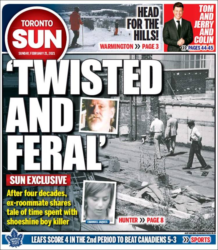 Portada de The Toronto Sun (Canadá)