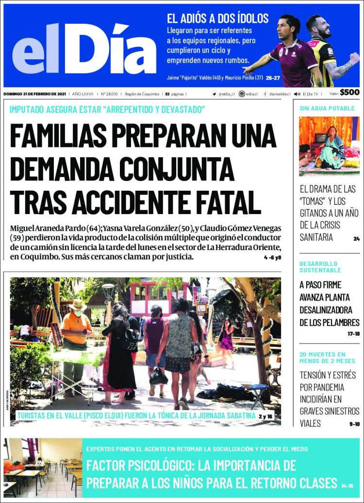 Portada de El Día (Chile)