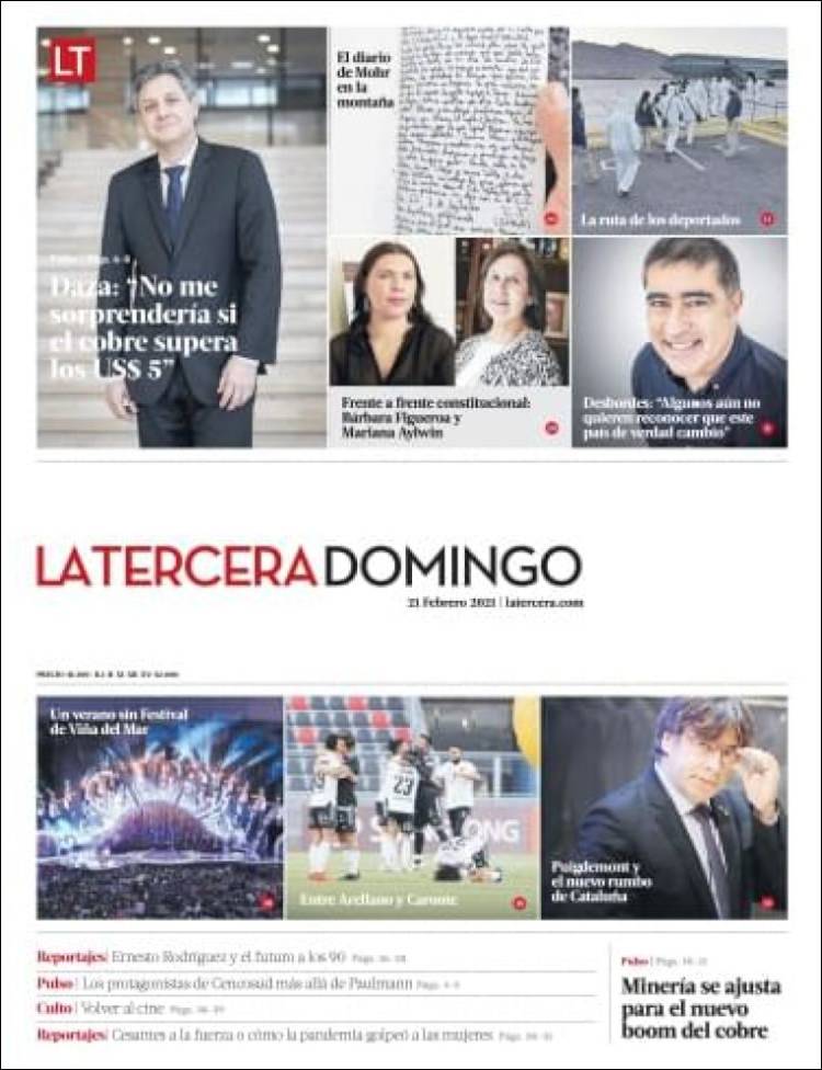 Portada de La Tercera (Chile)