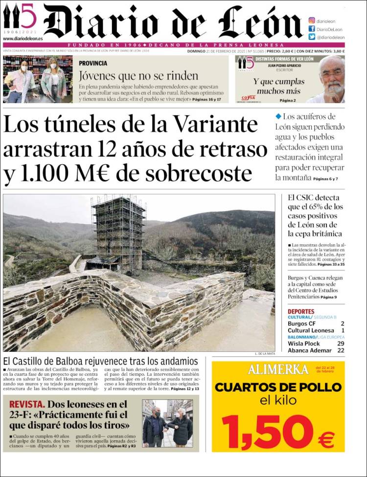 Portada de Diario de León (España)