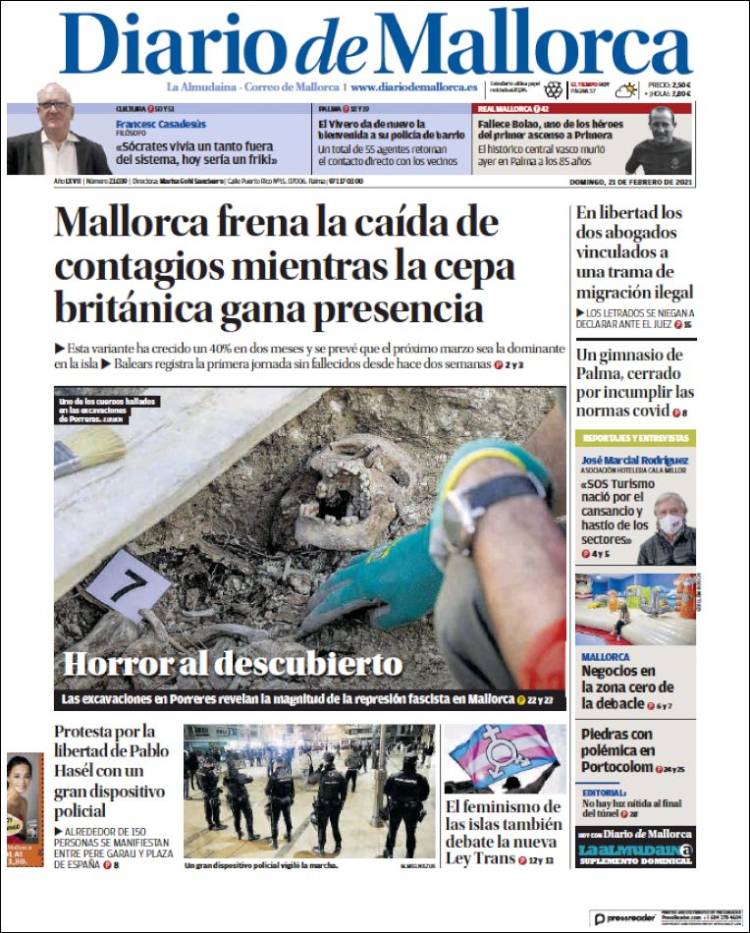 Portada de Diario de Mallorca (España)