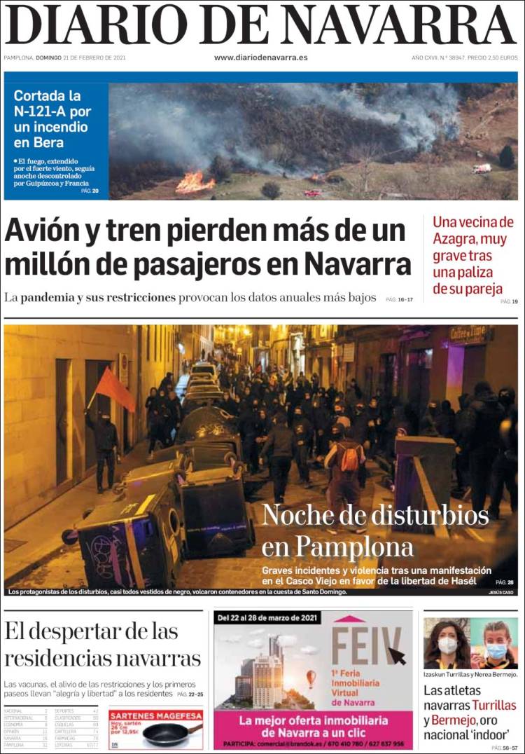 Portada de Diario de Navarra (España)