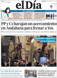 Portada de El Día de Córdoba (España)