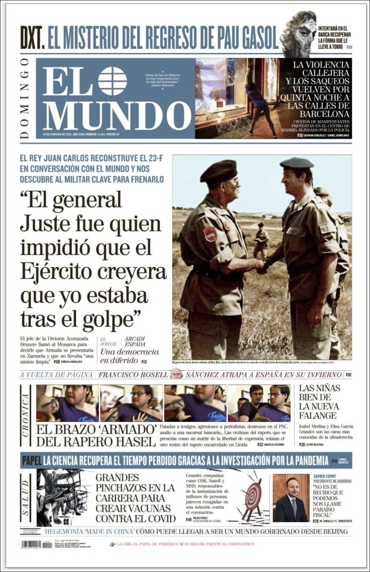 Portada de El Mundo (España)