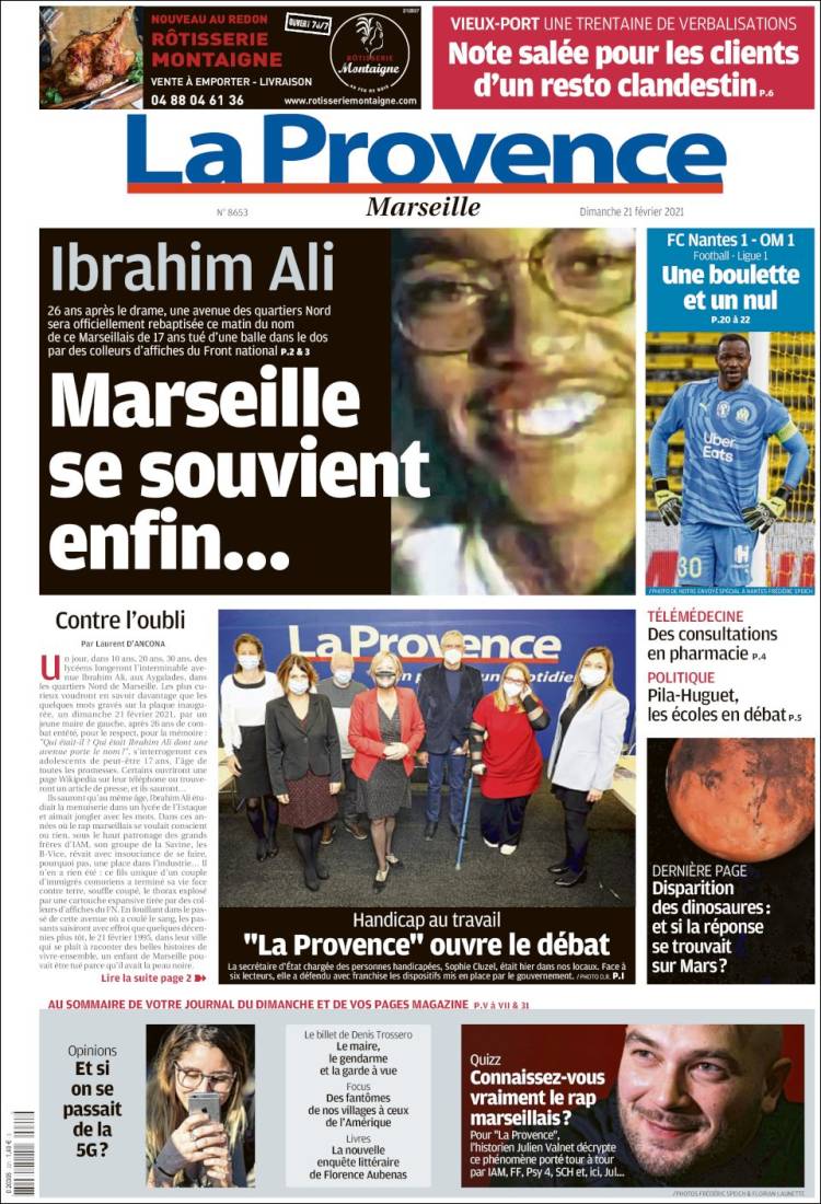 Portada de La Provence (Francia)