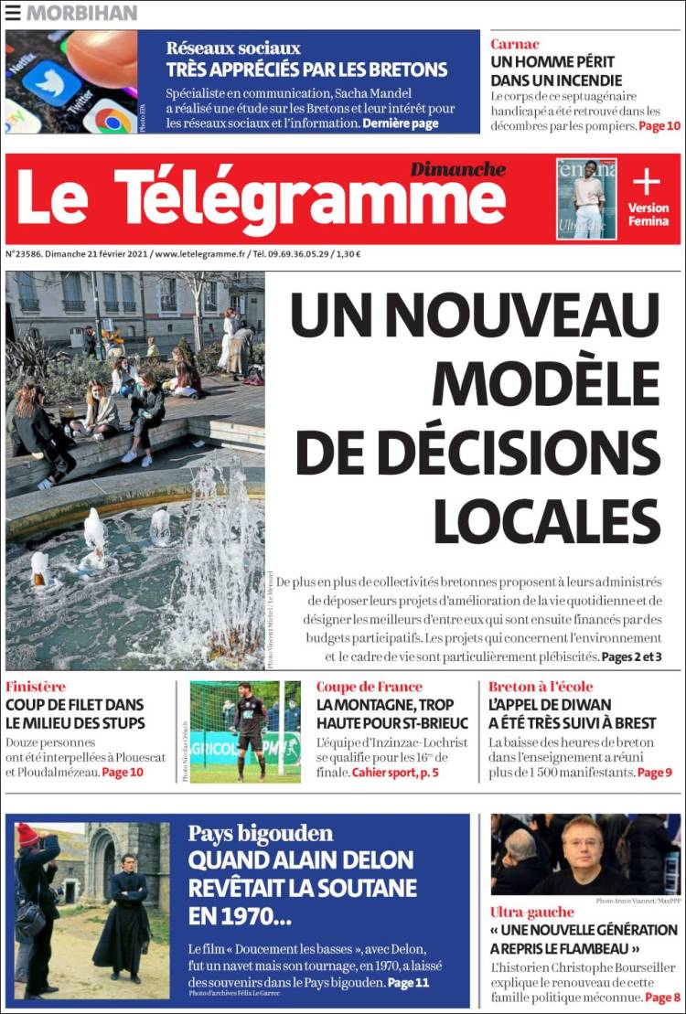 Portada de Télégramme (Francia)