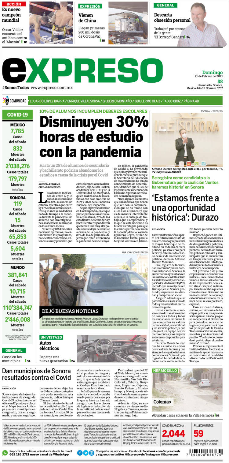 Portada de Expreso (México)