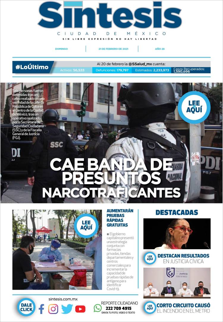 Portada de Síntesis Nacional (México)